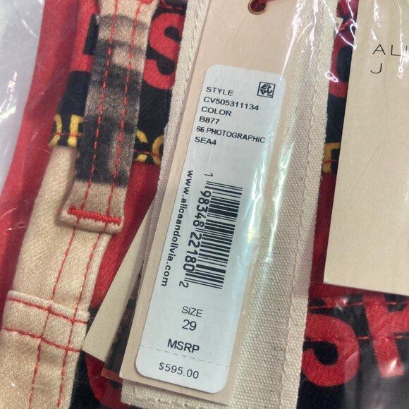 Alice + Olivia x Ford Bronco Wide Leg Graphic Pants Womens Sz 29 NWT - Picture 15 of 15